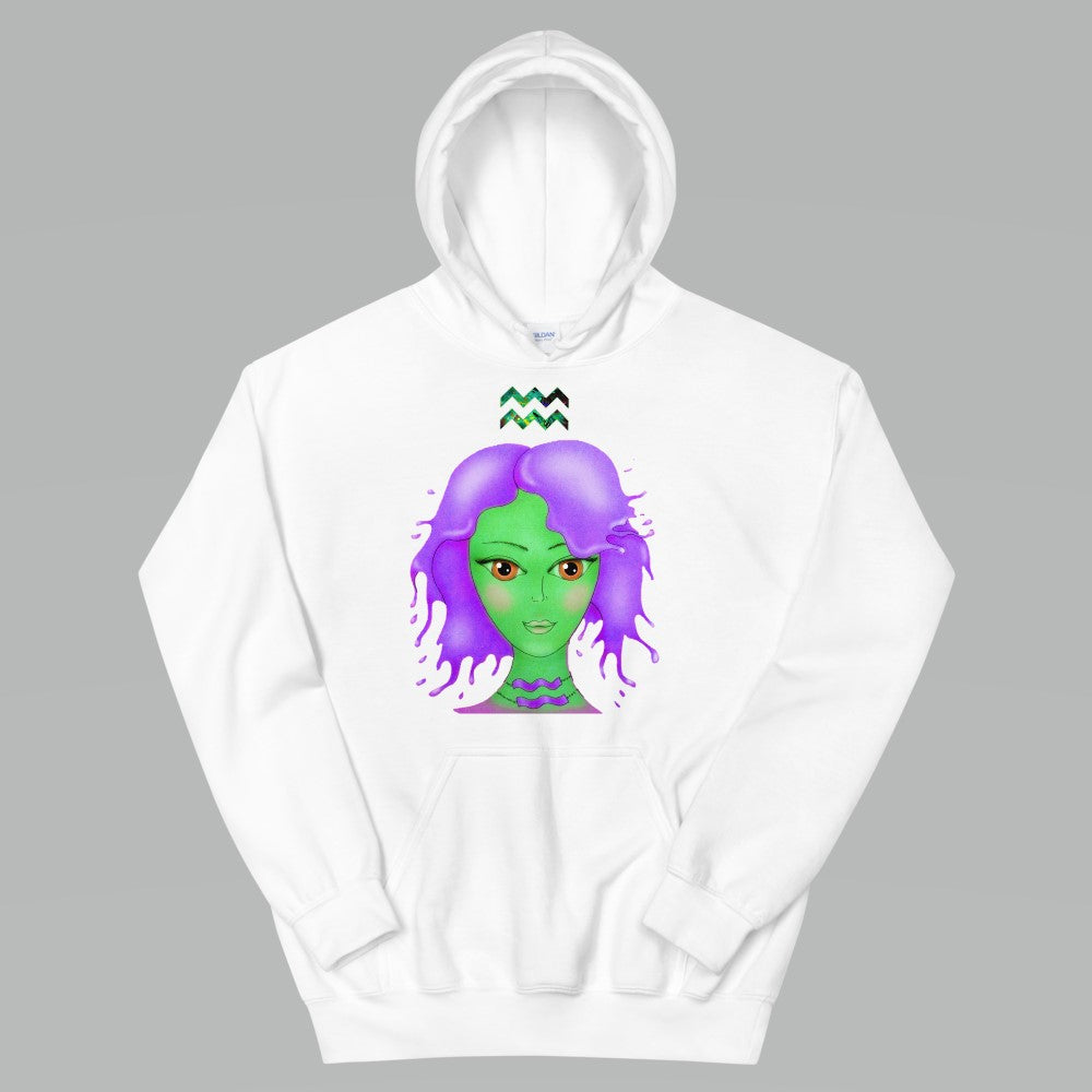 Athletic Casualwear Hoodie for Women- Aquarius Sun Sign. WickedYo.